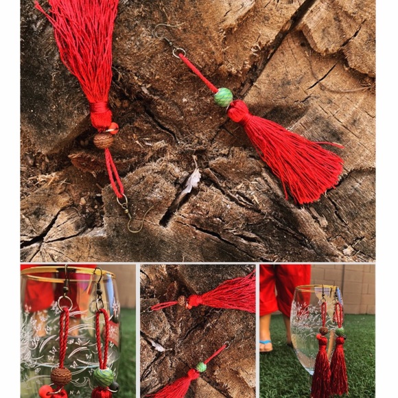 Wire Long Tassel Drop Earrings - Picture 5 of 5